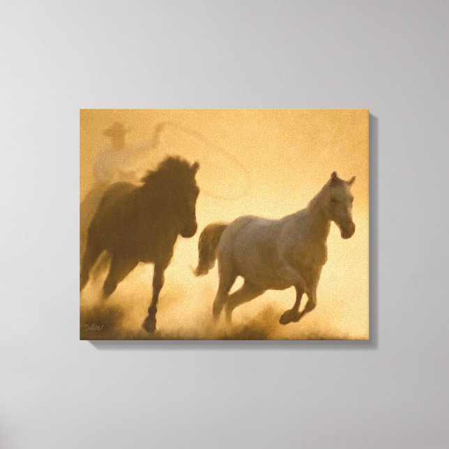 Mustang roundup canvastryck (Framsida)