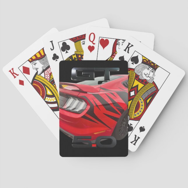 Mustang spelar Cards Red Casinokort (Baksidan)