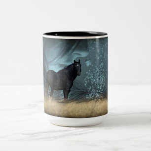 Mustang Vild Black Stallion och Cloud BeverageMug Två-Tonad Mugg