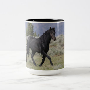 Mustang Vild Black Stallion och Cloud BeverageMug Två-Tonad Mugg
