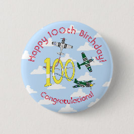 Mustangs 100-årsdag (blå himmel) märke knapp