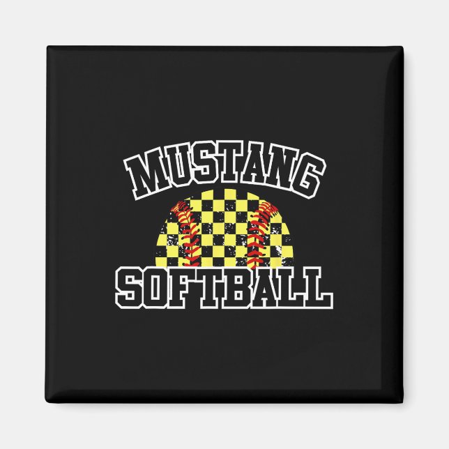 Mustangs Softboll Mamma Mustangs Skolanda Idrott  Magnet (Framsidan)