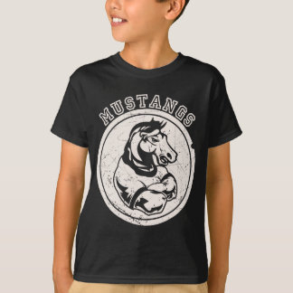 Mustangsmaskot för mörk dräkt tee shirt