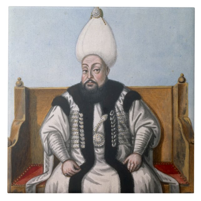 Mustapha III (1717-74) Sultan 1757-74, från 'en Kakelplatta (Framsidan)