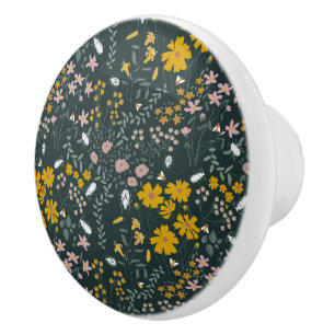Mustard Blommigt Beetles & Bees Bohemian Wildblomm Knopp