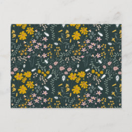 Mustard Blommigt Beetles & Bees Bohemian Wildblomm Vykort