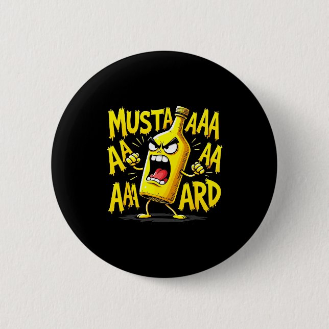 Mustard Bottle Scream Funny Condiment Rap Humor  Knapp (Framsida)