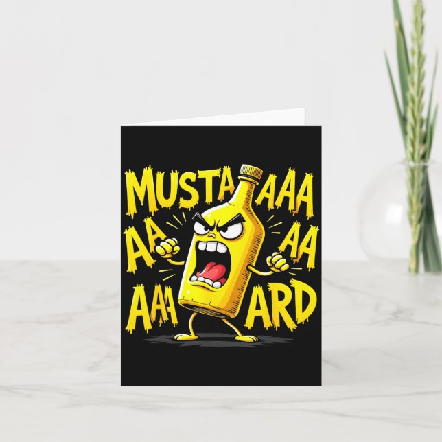 Mustard Bottle Scream Funny Condiment Rap Humor  Kort (Framsida)