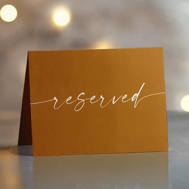 Mustard Brown Fall Wedding | Skriptreserverad sign OBS Kort (Skapare uppladdad)