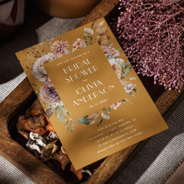 Mustard Brown Möhippa | Elegant Boho Rustic Inbjudningar