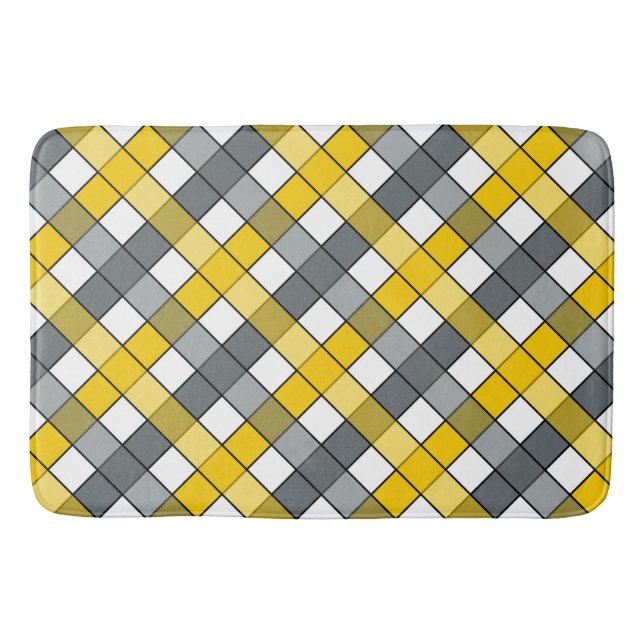 MUSTARD & CHARCOAL PLAID BADRUMSMATTA (Framsidan)