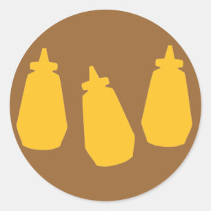 Mustard Flaskor Runt Klistermärke