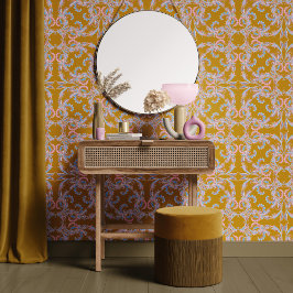 Mustard Gold Baroque Ornamental Design