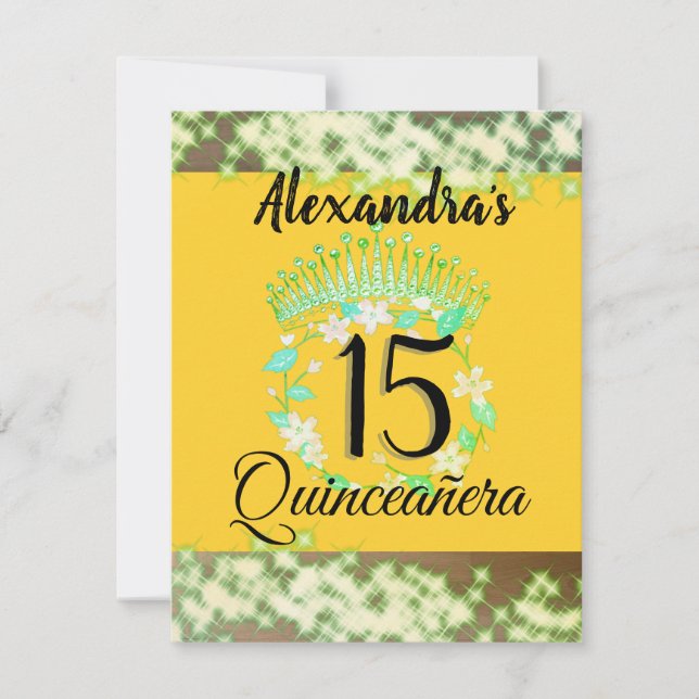 Mustard Guld Elegant Quinceanera Firande (Framsida)