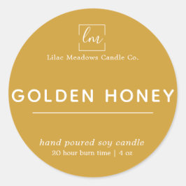 Mustard Gult Boho Round Candle-etikett Runt Klistermärke