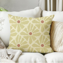 Mustard Gult Funky Boho Hand plockade Flowers Kudde