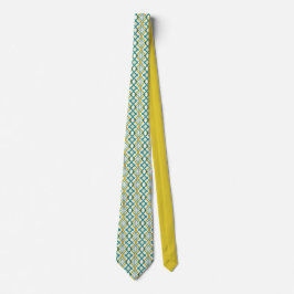 Mustard Gult Grönt Blue Lila Geometric Mönster Slips