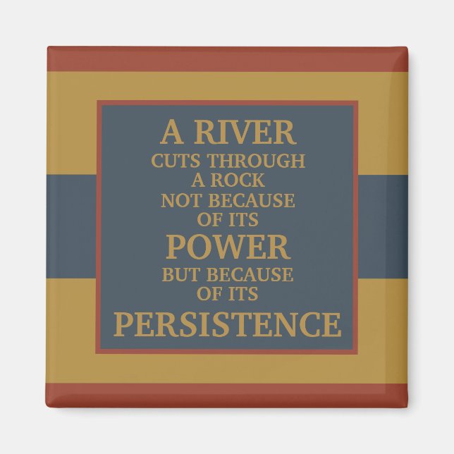 Mustard Gult Navy Blue Rust Motivational Strong Magnet (Framsidan)