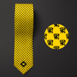 Mustard Gult Pug Mönster Slips