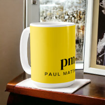 Mustard Gult Simple Monogram och Namn