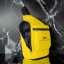 Mustard Gult Simple Sporty Monogram Namn