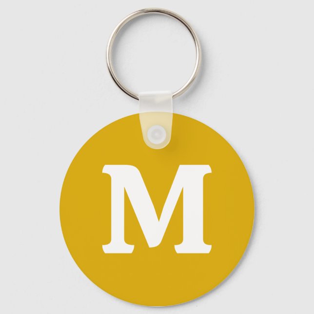 Mustard Gult Solid Färg Nyckelring (Framsida)