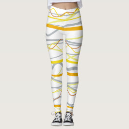 Mustard Gult White Silver Rand Leggings