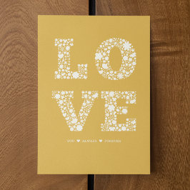 Mustard Kärlek-kort "KÄRLEK You, Always, Forever" Julkort