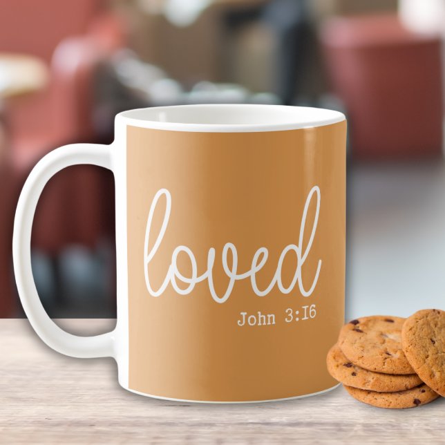 Mustard Kärlek Tro Citat minimalist Kaffemugg (Skapare uppladdad)