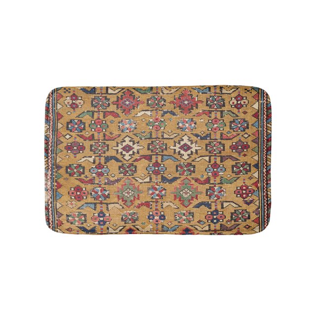 Mustard Khyrdagyd 1800-talets färgstarka Mörk Röd Badrumsmatta (Framsidan)