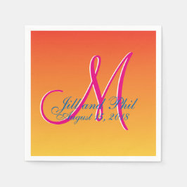 Mustard Monogram Sunset Pappersservett