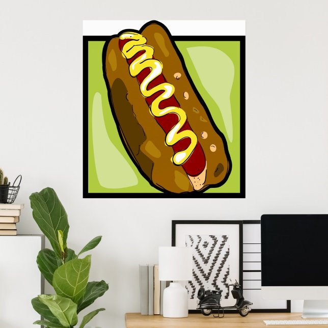 Mustard på en Hotdog-Poster Poster (Skapare uppladdad)