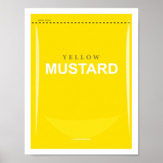 Mustard Packet-Poster med Gult 8,5" x11" Poster