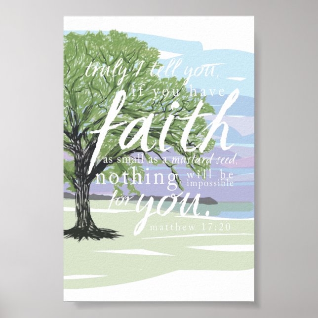 Mustard Seed Faith Matthew 17:20 Bible Verse Poster (Framsidan)