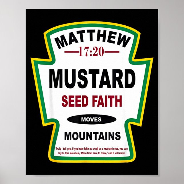 Mustard Seed Faith Matthew 17_20 Christian Condime Poster (Framsidan)