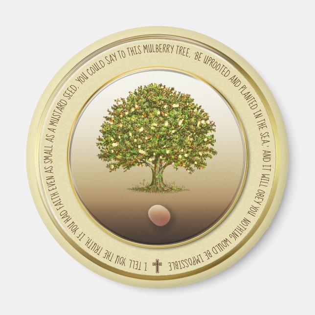 Mustard Seed-presenten Baptism Faith Kitchen Suppo Magnet (Framsidan)