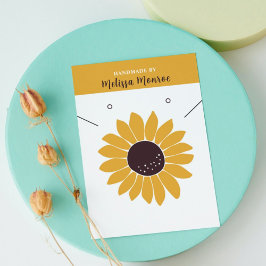 Mustard Solros Necklace Jewelry Visning Card Visitkort