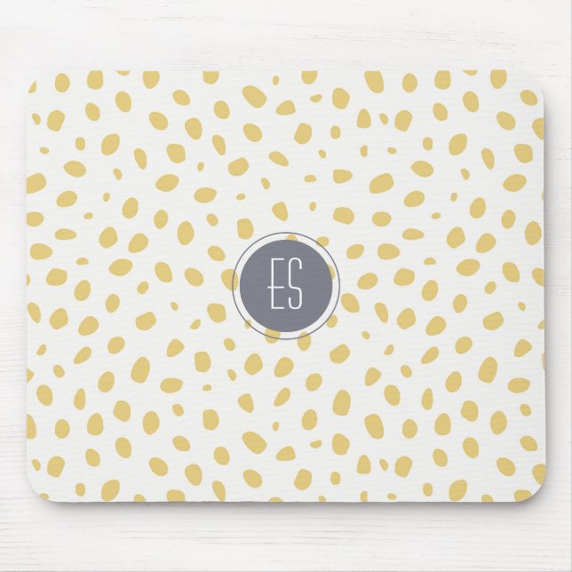 Mustard Speckle Mönster Monogram Musmatta (Framsidan)
