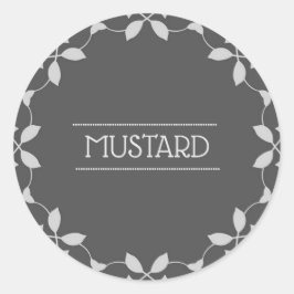 Mustard Spice Burk-etiketter Runt Klistermärke