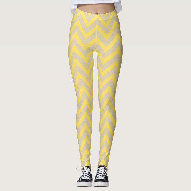 Mustard Spice Moods Chevrons Leggings (Framsida)