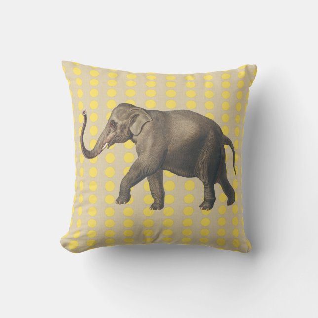 Mustard Spice Moods Dots med Elephant Kudde (Framsida)