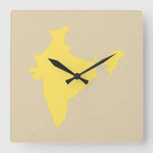Mustard Spice Moods Indien Fyrkantig Klocka
