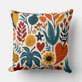 Mustard Terracotta Botanical Scandinavian Folk Kudde