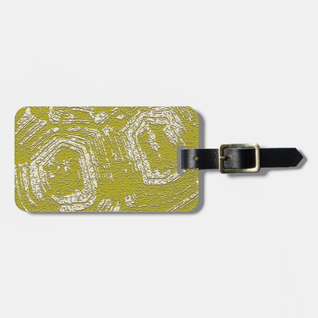 Mustard Tortoise Snäcka abstrakt print by LeahG Bagagebricka (Horisontell Framsida)