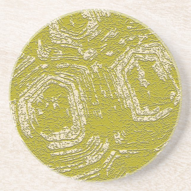 Mustard Tortoise Snäcka abstrakt print by LeahG Underlägg (Framsidan)