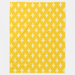 Mustard Victorian Fleur de Lys Fleecefilt