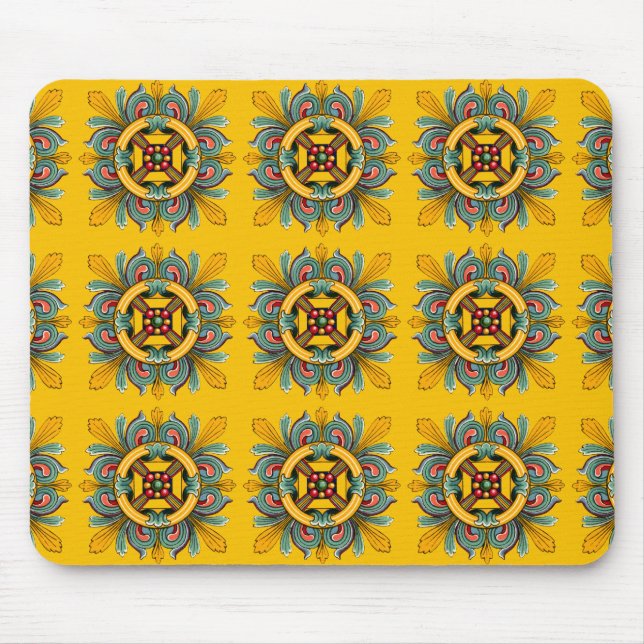 Mustard Victorian Tile Design Musmatta (Framsidan)