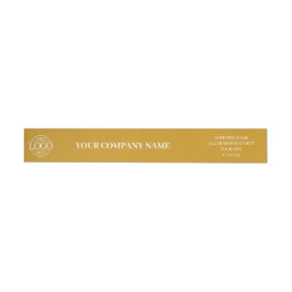 Mustard Yellow Custom Simple Business Logo Branded Etikettband