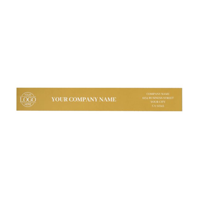 Mustard Yellow Custom Simple Business Logo Branded Etikettband (Individual)