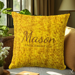 Mustard Yellow Denim Texture | Custom Rustic Home Kudde